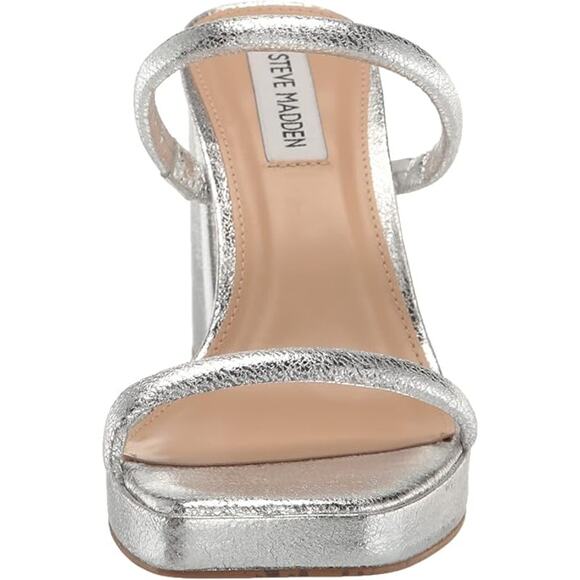 NEW Steve Madden Polly Platform Heels Silver Women’s Size 9.5 POLL02S1751095 - Picture 2 of 9